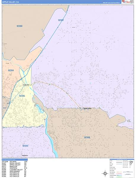 Apple Valley Map Color Cast Style